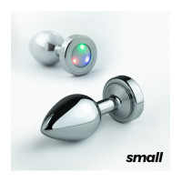 Анальная металлическая пробка маленькая с диодом CRUSHIOUS BOREALIS Размер 7,2х2,7см