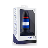 Анальная пробка Blush Pride Avant с цветными линиями, черная