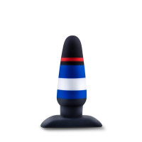 Анальная пробка Blush Pride Avant с цветными линиями, черная