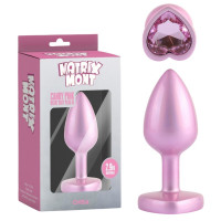 Анальна пробка рожева CHISA MATRIX MONT з перламутром та рожевим каменем у формі серця, розмір M