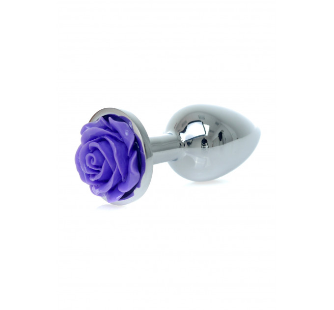 Анальная пробка с камнем в виде розы, фиолетовый Jewellery