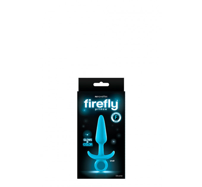 Анальная пробка с кольцом голубая NS Novelties FIREFLY PRINCE SMALL BLUE