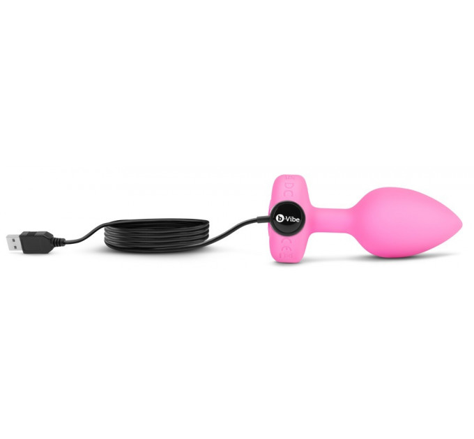 Анальная пробка с вибрацией и пультом управления B-Vibe Vibrating Heart Plug S/M Pink