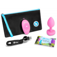 Анальная пробка с вибрацией и пультом управления B-Vibe Vibrating Heart Plug S/M Pink