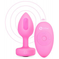 Анальная пробка с вибрацией и пультом управления B-Vibe Vibrating Heart Plug S/M Pink