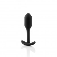 Анальна пробка із зміщеним центром ваги, S, B-vibe Snug Plug 1 чорна, 8.6 х 2.2 см