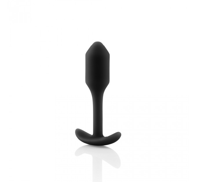 Анальная пробка со смещенным центром тяжести, S, B-vibe Snug Plug 1 черная, 8.6 х 2.2 см
