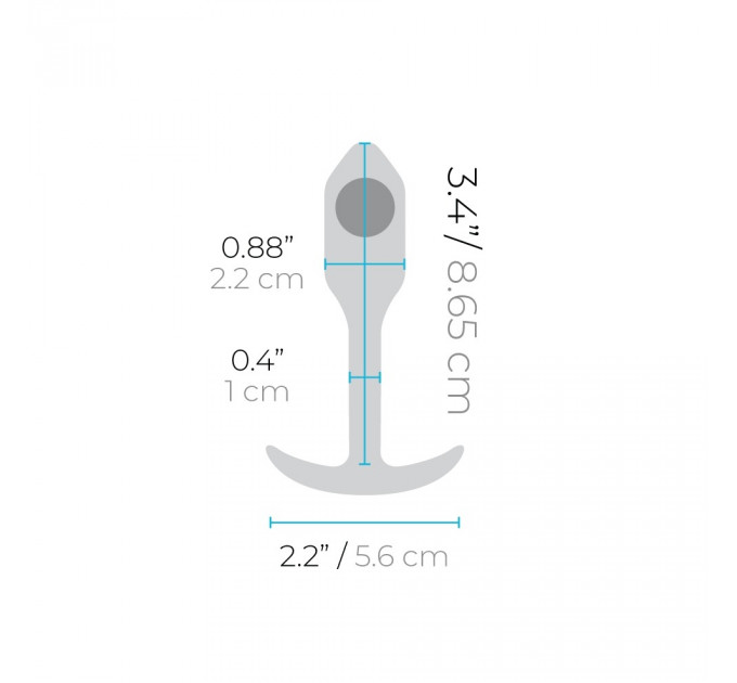 Анальная пробка со смещенным центром тяжести, S, B-vibe Snug Plug 1 черная, 8.6 х 2.2 см