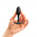 Анальная пробка со смещенным центром тяжести, S, B-vibe Snug Plug 1 черная, 8.6 х 2.2 см