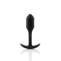 Анальна пробка із зміщеним центром ваги, S, B-vibe Snug Plug 1 чорна, 8.6 х 2.2 см