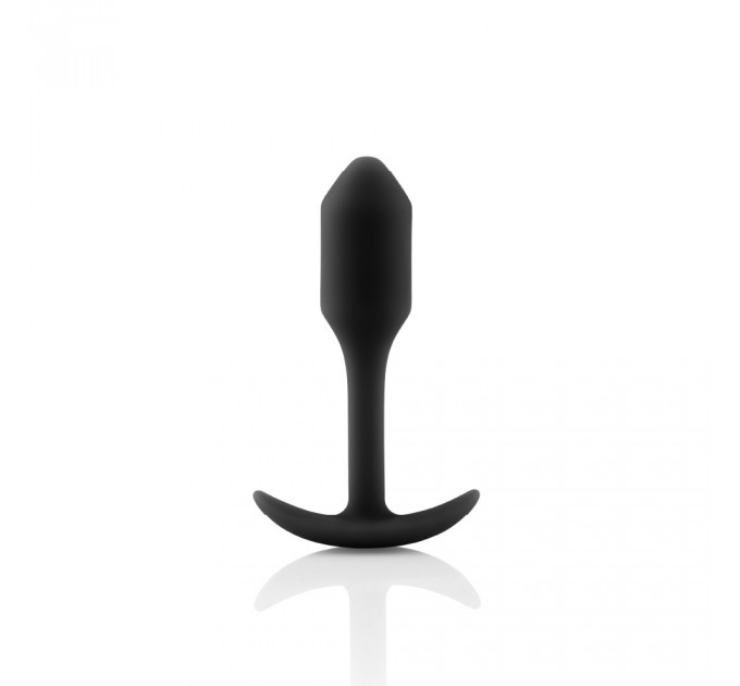 Анальная пробка со смещенным центром тяжести, S, B-vibe Snug Plug 1 черная, 8.6 х 2.2 см