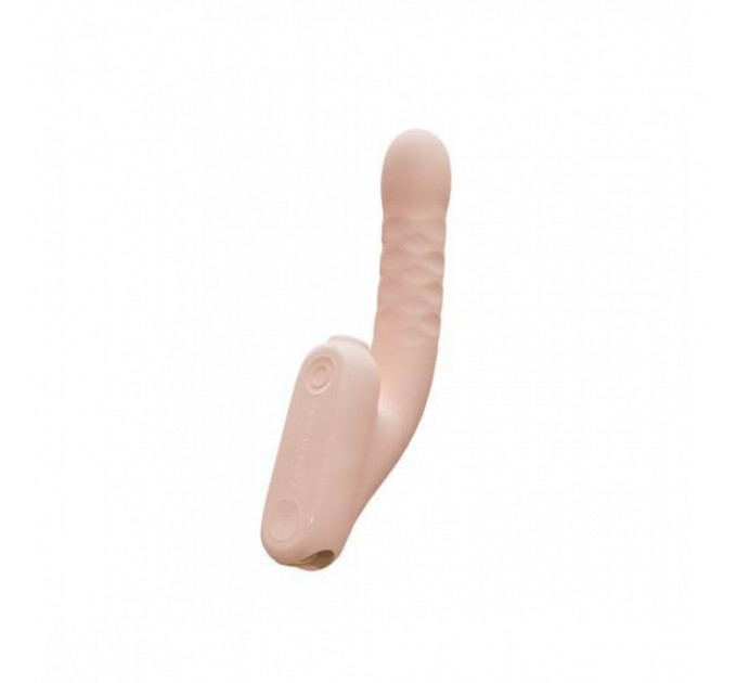 Бесконтактный вибратор-стимулятор c фрикциями Qingnan No.7 Thrusting with Suction Flesh Pink