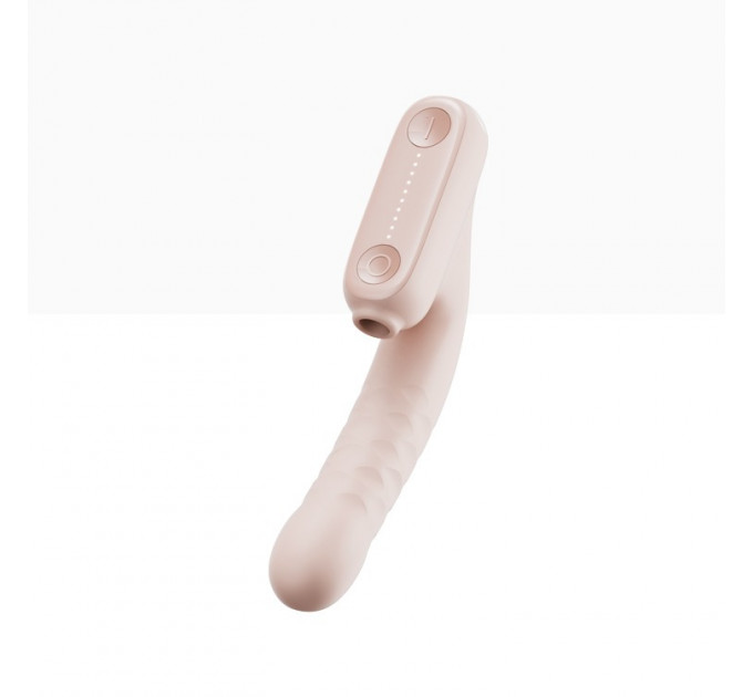 Бесконтактный вибратор-стимулятор c фрикциями Qingnan No.7 Thrusting with Suction Flesh Pink