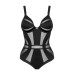 Боди с полупрозрачными вставками Chic Amoria Obsessive, черное, XS/S