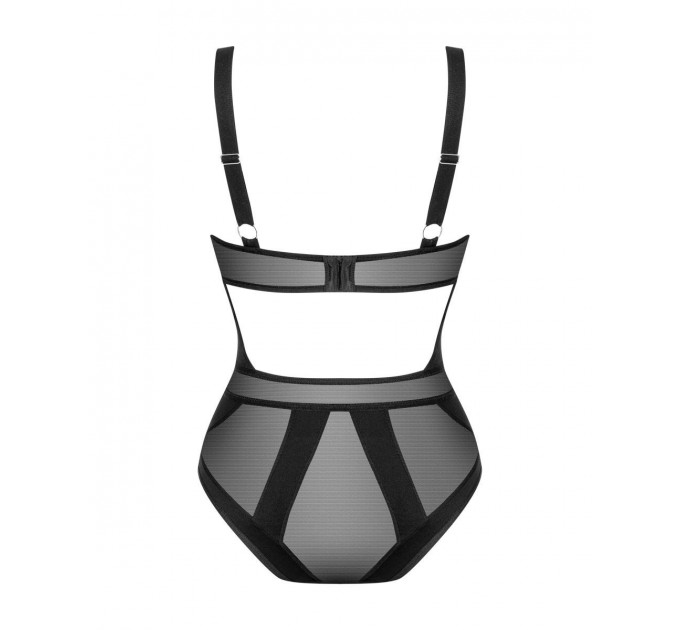 Боди с полупрозрачными вставками Chic Amoria Obsessive, черное, XS/S