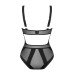 Боди с полупрозрачными вставками Chic Amoria Obsessive, черное, XS/S