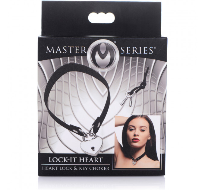 Чокер замок сердце (2ремешка 2ключа) Lock-It Heart Choker With Lockabl