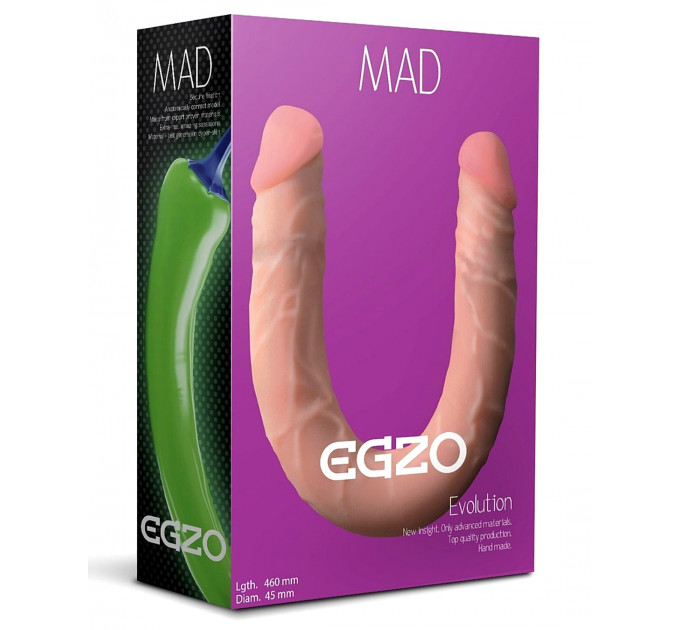 Двухсторонниий фаллоимитатор "FLEX&FIX" EGZO Ciberskin 46 см*4,5 см