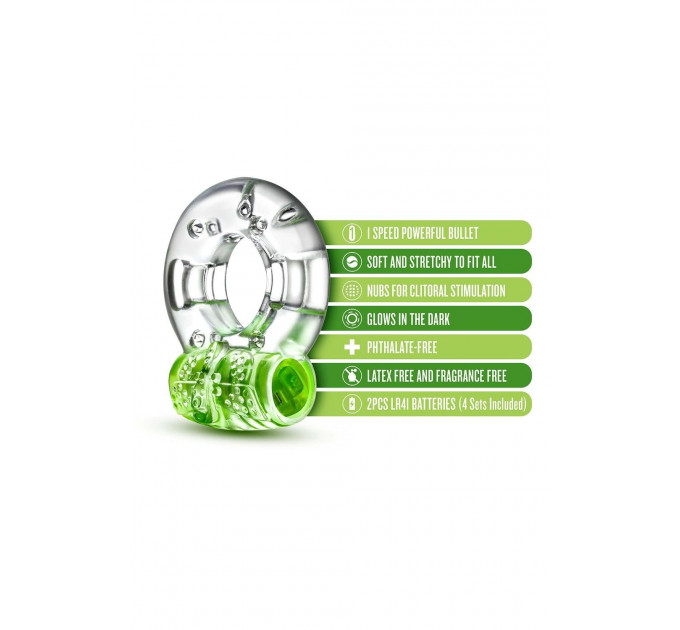 Ерекційне віброкільце PLAY WITH ME AROUSER VIBRATING C-RING GREEN