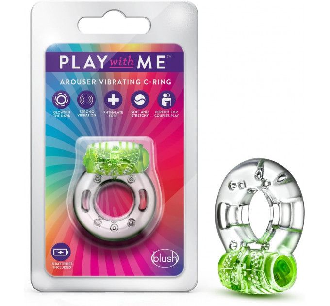 Ерекційне віброкільце PLAY WITH ME AROUSER VIBRATING C-RING GREEN