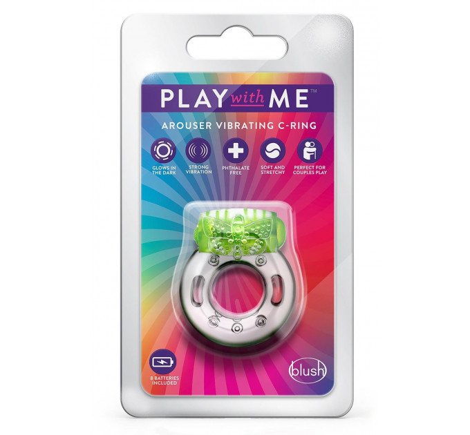 Ерекційне віброкільце PLAY WITH ME AROUSER VIBRATING C-RING GREEN