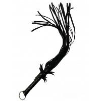 Флогер з квіткою DS Fetish Flogger L with flower, чорний