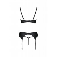 Комплект с ажурными вставками, черный ASTRIDA SET - Passion, S/M