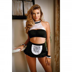 Костюм покоївки Fantasy Lingerie з мереживними манжетами, чорно-білий, S/M