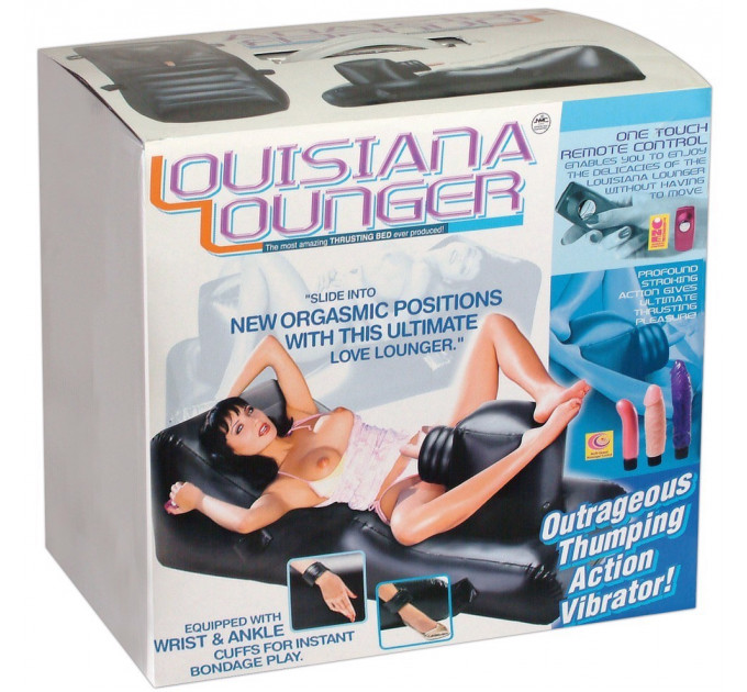 Ліжко для сексу надувне NMC Louisiana Lounger з трьома вібраторами, чорне