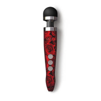 Массажер-микрофон Doxy Die Cast 3R Wand Vibrator Rose Pattern, с розами, красный USB Массажер-микрофон Doxy Die Cast 3R Wand Vibrator Rose Pattern, с розами, красный USB
