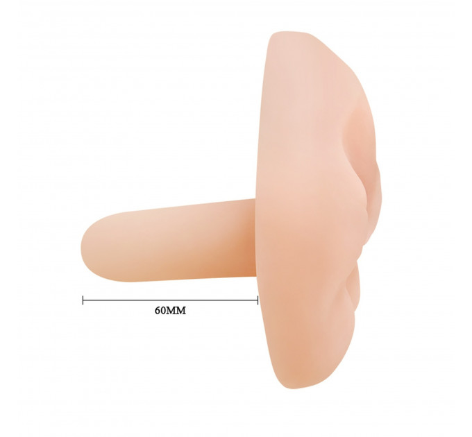 Мастурбатор реалистичный Baile Ultra Realistic Vagina, в виде вагины, с вибрацией,бежевый,15 х 14 см