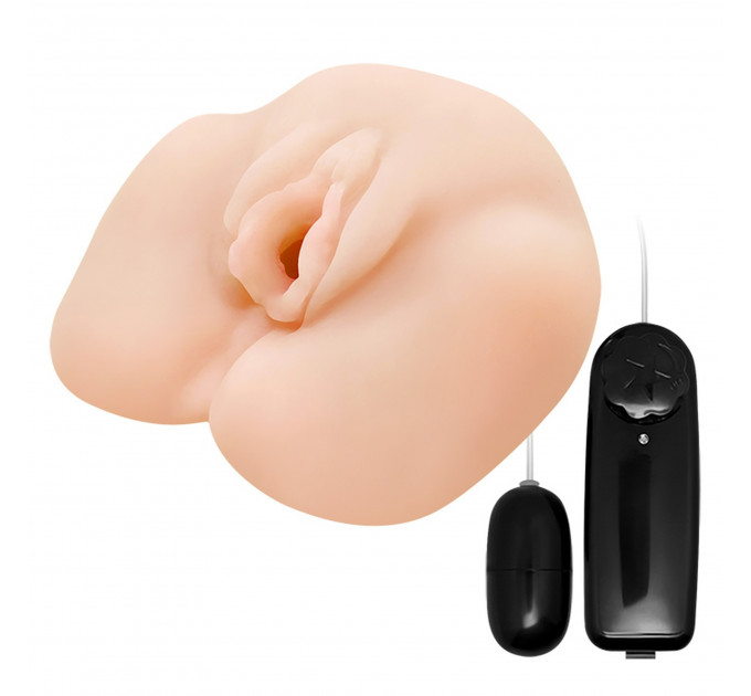 Мастурбатор реалистичный Baile Ultra Realistic Vagina, в виде вагины, с вибрацией,бежевый,15 х 14 см