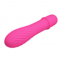 Мини-вибратор рельефный Solomon Pretty Love розовый, 12 х 2.9 см