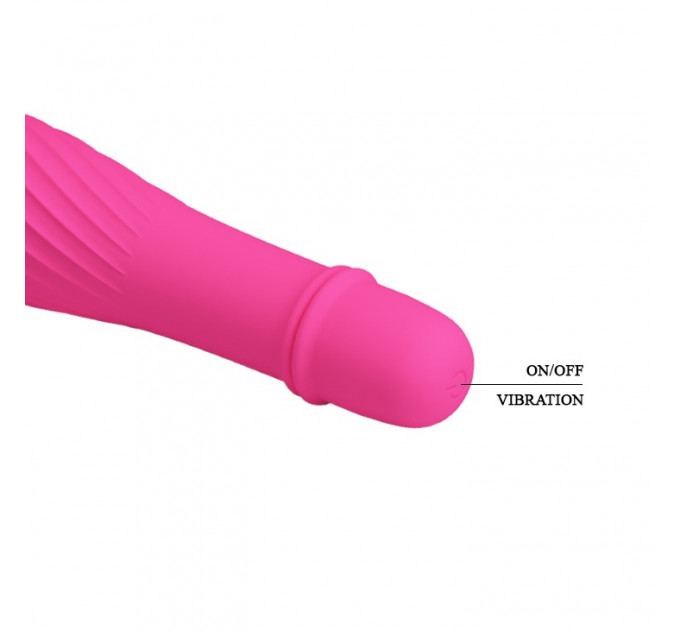 Мини-вибратор рельефный Solomon Pretty Love розовый, 12 х 2.9 см