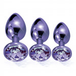 Набор анальных пробок Global Novelties NIXIE METAL BUTT PLUG TRAINER SET, PURPLE METALLIC