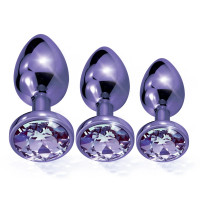 Набор анальных пробок Global Novelties NIXIE METAL BUTT PLUG TRAINER SET, PURPLE METALLIC