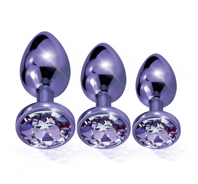 Набор анальных пробок Global Novelties NIXIE METAL BUTT PLUG TRAINER SET, PURPLE METALLIC
