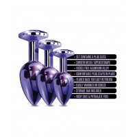 Набор анальных пробок Global Novelties NIXIE METAL BUTT PLUG TRAINER SET, PURPLE METALLIC