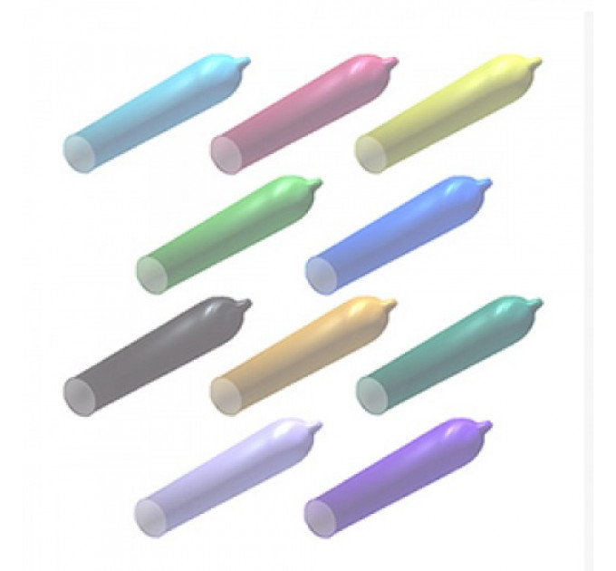 Набір латексних презервативів One Color Sensation із силіконовим мастилом червоного кольору (ціна за 5 шт)