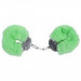 Наручники DS Fetish Plush handcuffs, метал із хутром, зелені