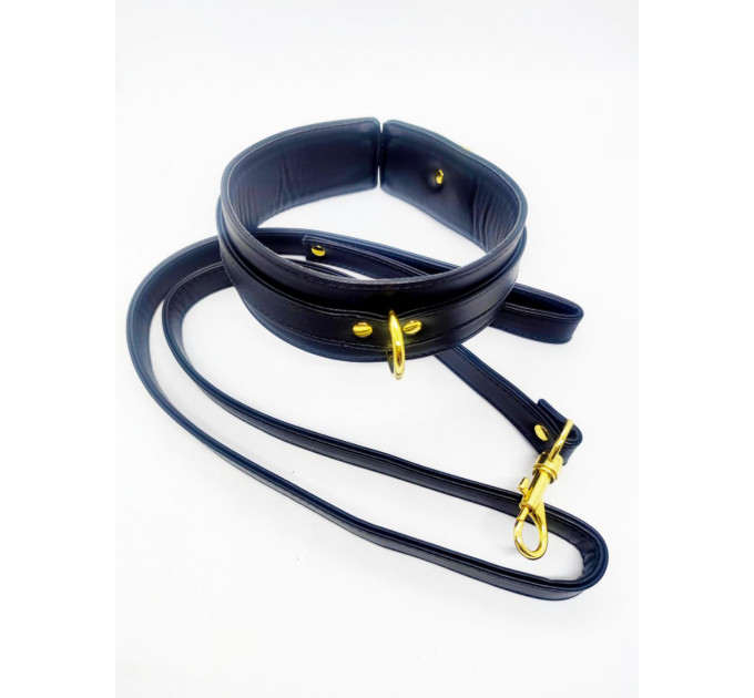 Ошейник с поводком DS Fetish Collar, синий