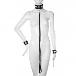 Нашийник з повідцем та наручниками Candy Hero Fet25 натуральна шкіра, чорні, XS-M Нашийник з повідцем та наручниками Candy Hero Fet25 натуральна шкіра, чорні, XS-M