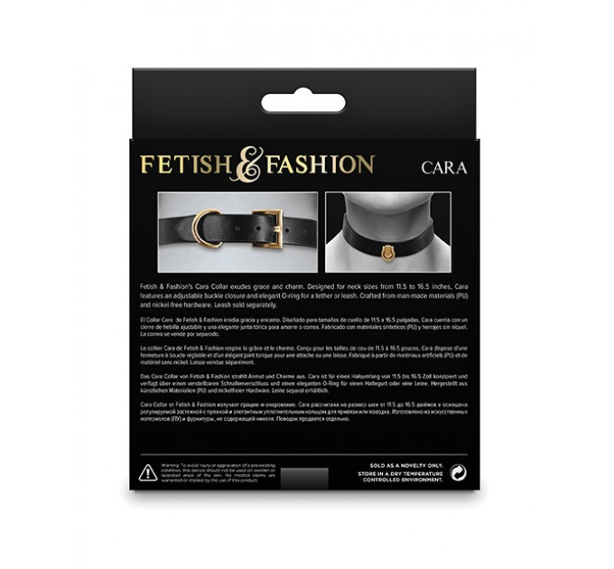 Ошейник с золотистой фурнитурой NS Novelties Fetish & Fashion, черный