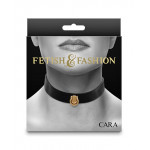 Ошейник с золотистой фурнитурой NS Novelties Fetish & Fashion, черный