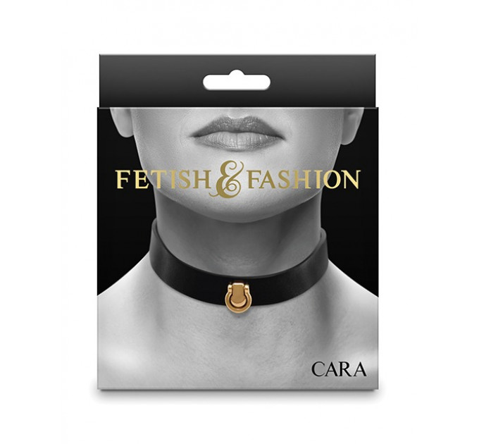 Ошейник с золотистой фурнитурой NS Novelties Fetish & Fashion, черный