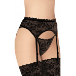 Пояс для чулок кружевной SoftLine черный, S/M