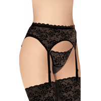 Пояс для чулок кружевной SoftLine черный, S/M