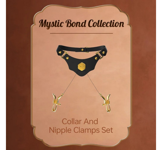 Пояс із затискачами на статеві губи UPKO Mystic Bond Collection, чорний