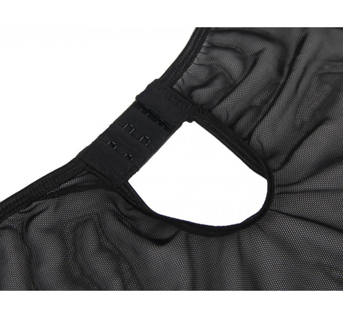 Напівпрозорий пеньюар з трусиками Star Night з мереживом, чорний, XS-S