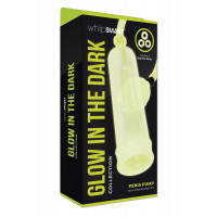 Помпа для члена светящаяся в темноте Whipsmart Glow In The Dark 3 кольца в комплекте, 23.5 см